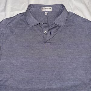 Peter Millar Nanoluxe Polo Short Sleeve Shirt Medium Purple Stripes